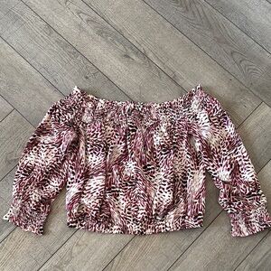 NWT Express Pink and Black Animal Print Top